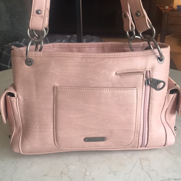 Montana West Concealed Carry Embroidered Southwest Shoulder Bag Purse Pink - Picture 4 of 12